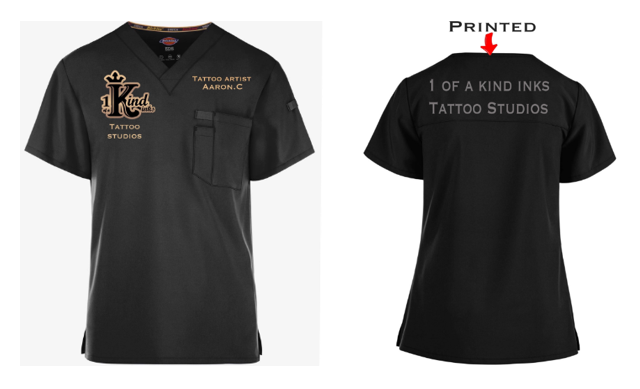 Custom Scrubs - 1-Of-Kind-Inks tattoo studio.