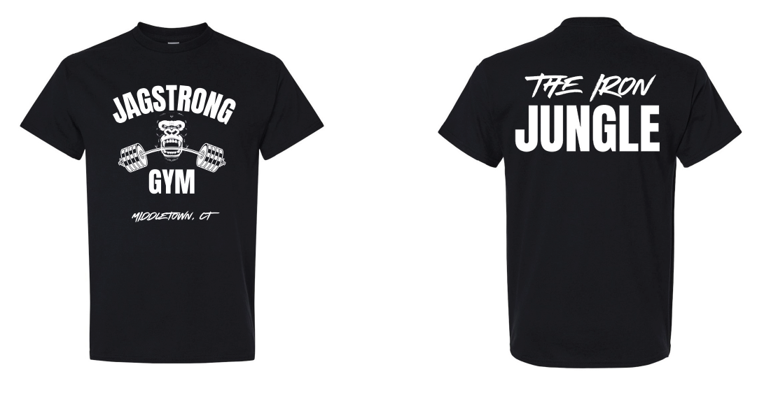 Jag Strong Gym: T-Shirt - D04 - Gildan 5000 - IRON JUNGLE (2 Locations)
